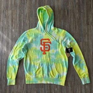 Tie-Dye Hooded Sweater with Orange Logo